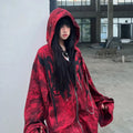 2025 Y2k Aesthetic Printing Punk Hoodies Women Grunge Loose Pocket Oversized Hooded Hoody Harajuku Streetwear Zipper Sweatshirts