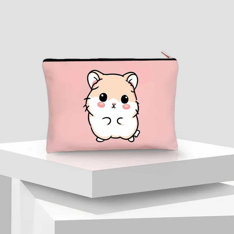 Guinea Pig Cartoon Lipstick Makeup Case Travel Stationery Storage Best Gift for Sister Friends Women Travel Cosmetic Pouch Bag