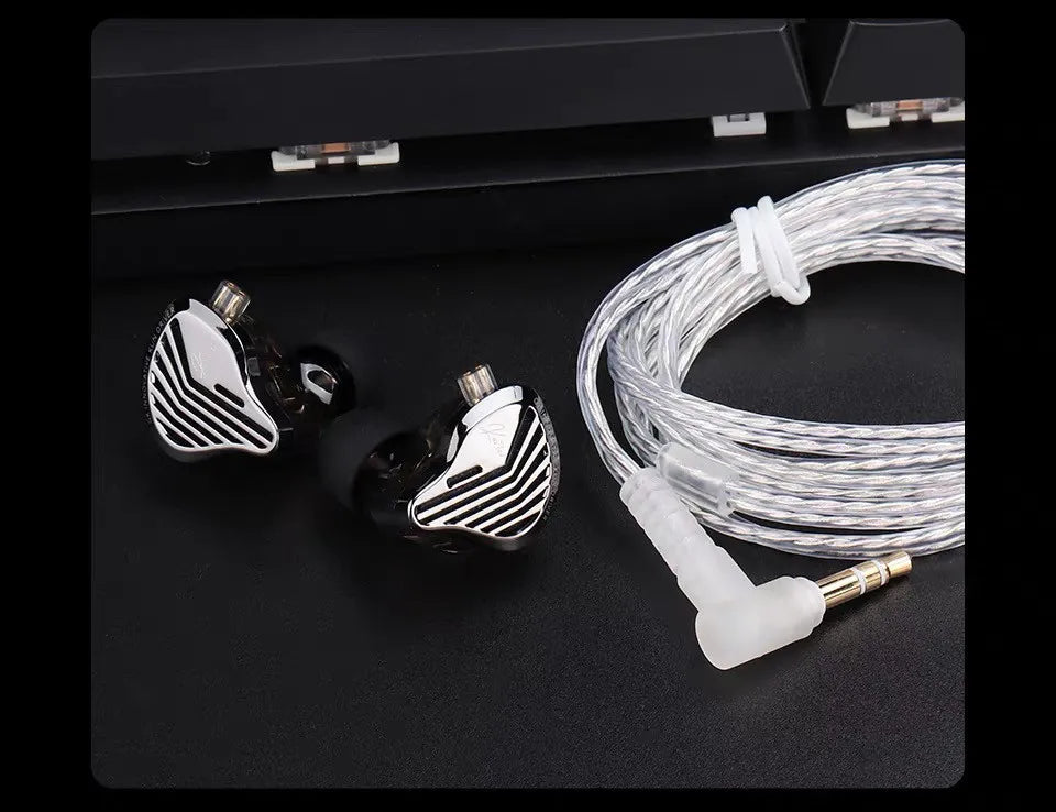 GK KUNTEN Dynamic Drive Headphones HIFI Heavy Bass Earbuds Sports Metal Headphones Detachable Eeadphones 2PIN KZ Zenith ED Gift