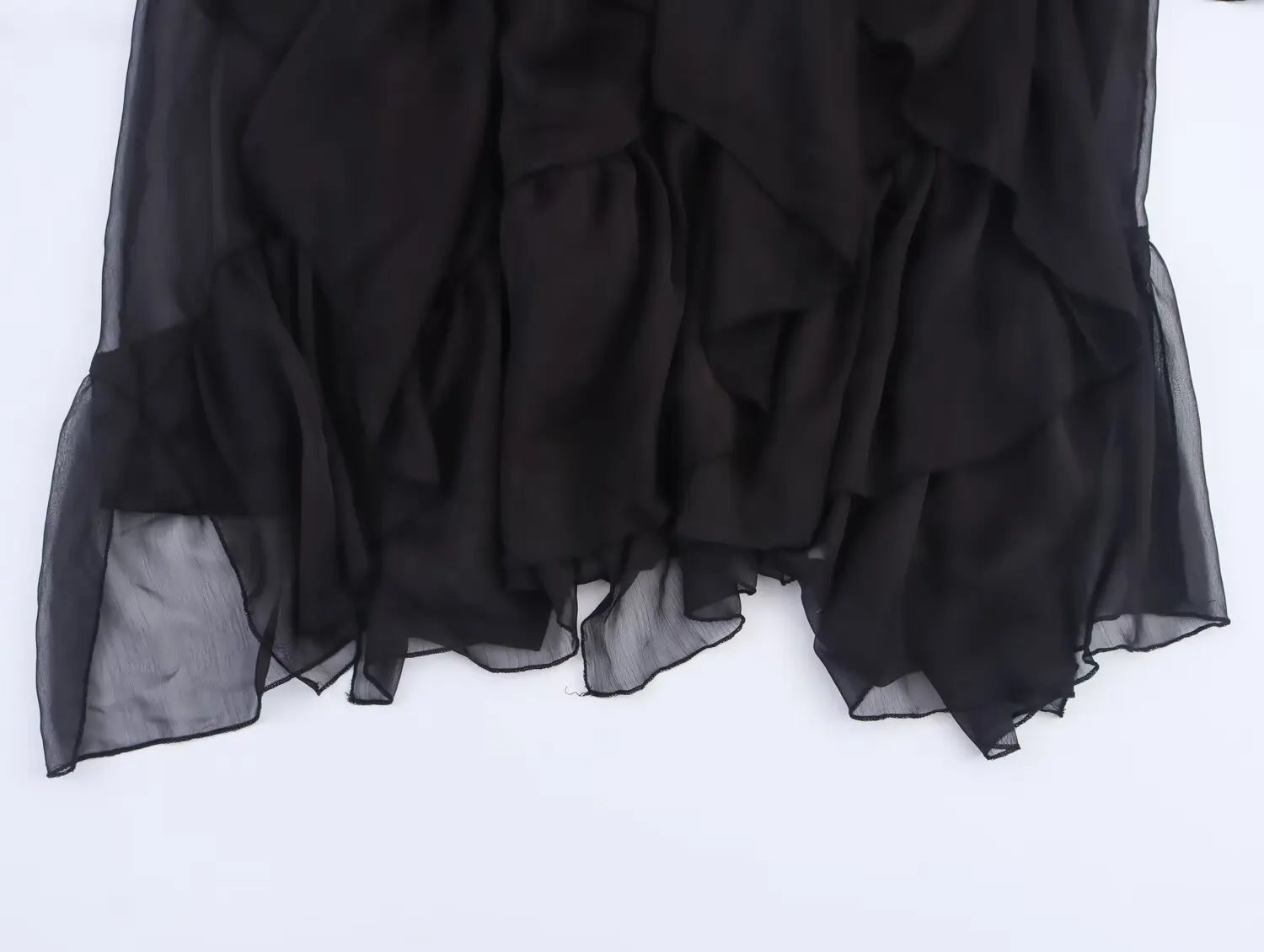 Irregular Ruffles Cake Skirt Pleated Cake Womens Skirt High Waist Faldas Mujer Japan Style Eleganr Skirts Spring Summer 2025