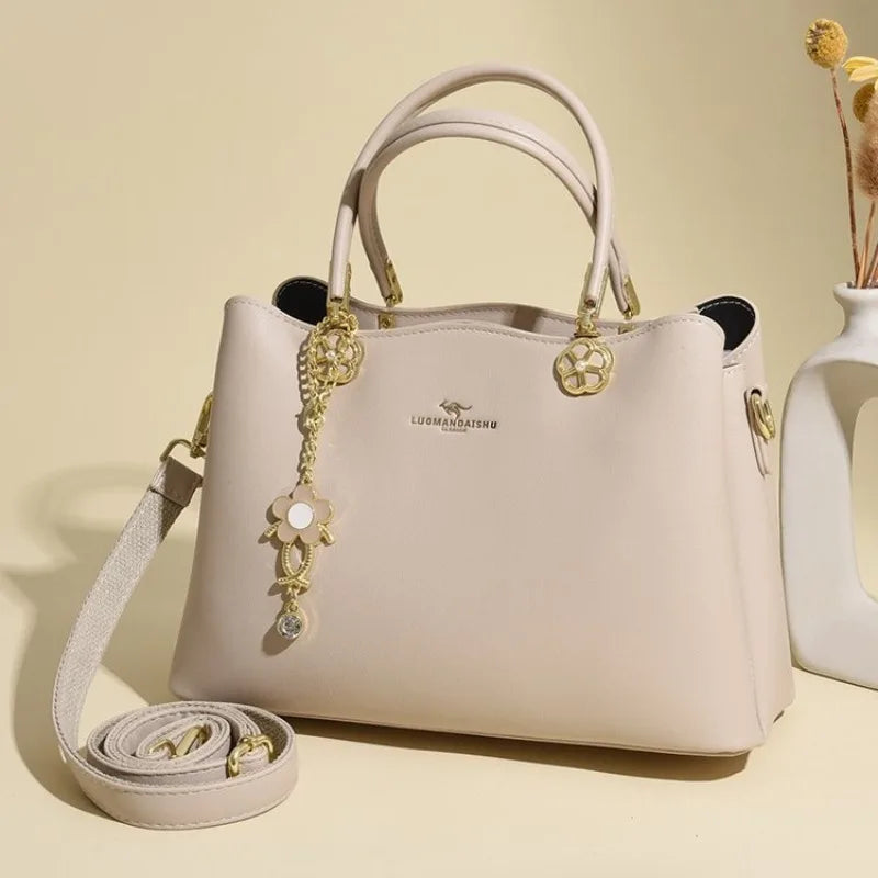 Unique Solid Color Retro Diaper Bag Luxury Crossbody Handbag For Women Chic Leather Shoulder Tote Purse
