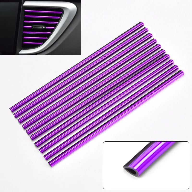 10PCS 20cm Car Air Conditioner Outlet Decorative U Shape Moulding Trim Decor Strips Car Styling Car Door Edge Corner Protector