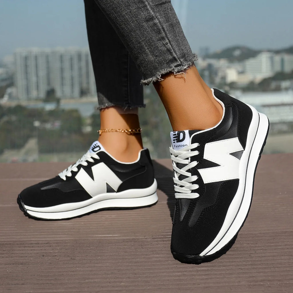 Women Sneakers 2025 New Casual Versatile Thick-soled Running Sneakers Women Fashionable High-quality Luxury Lace-up Shoes Women