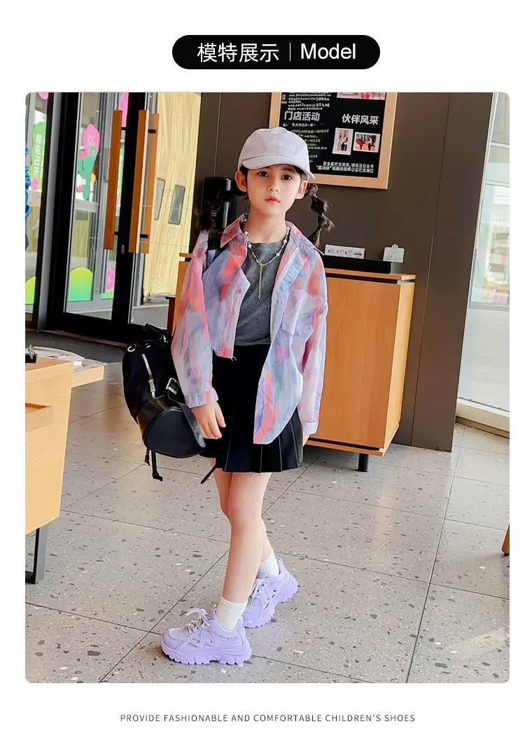 Children Mesh Casual Shoes Girls Summer White Chunky Dad Sneakers Kids Toddler Lightweight Non Slip Summer Comfort Shoes