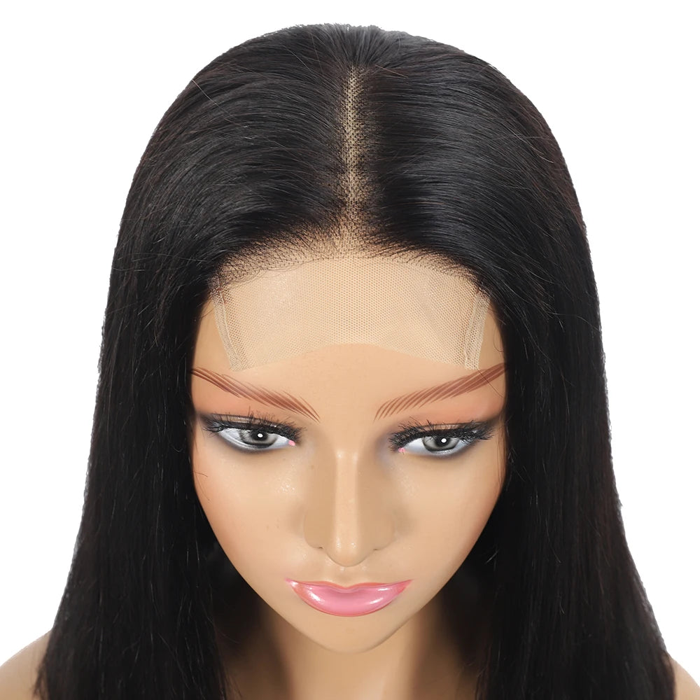 Peruvian Hair Bone Straight 13x4 Transparent Lace Frontal Virgin Natural Color Human Hair Wig 4x4 Lace Front Wig For Black Women