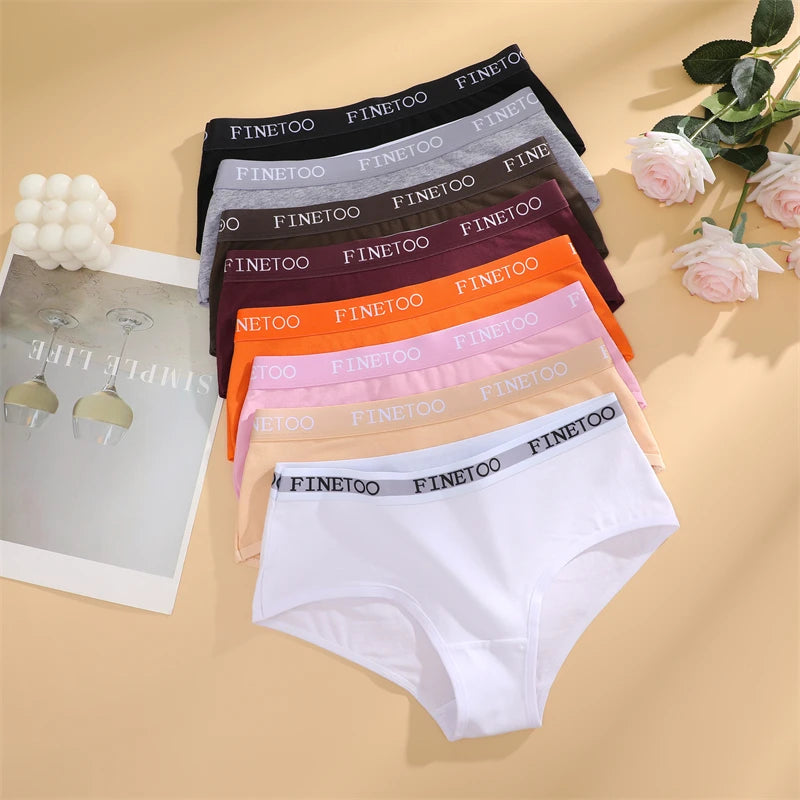 5Pcs/Set Women Cotton Panties Female Middle Waist Sexy Panties Seamless S-XL Underwear Solid Color Bikini Girls Intimates Briefs
