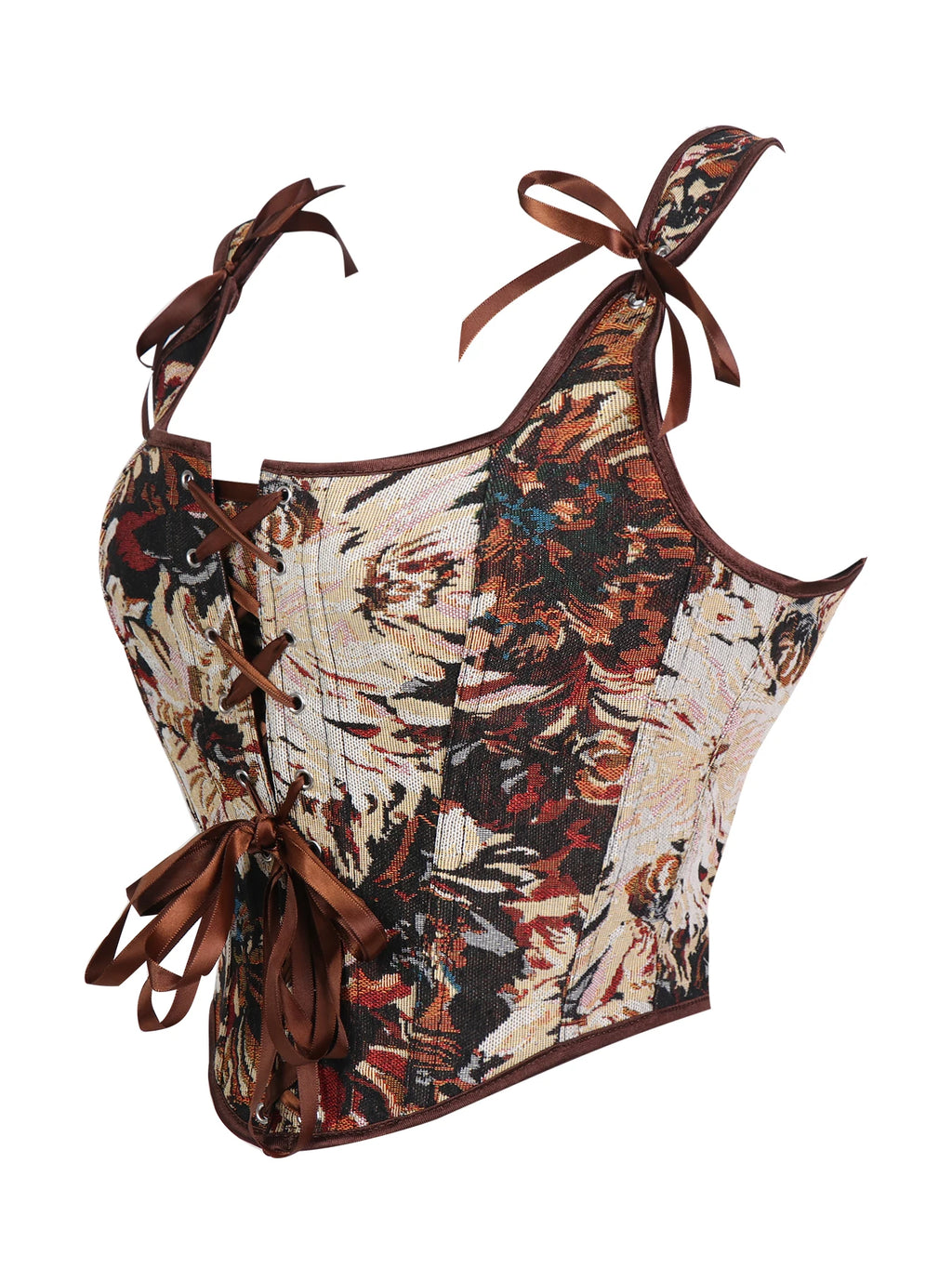 Coffee-colored double-shoulder strap adjustable strapless and body-hugging top for women