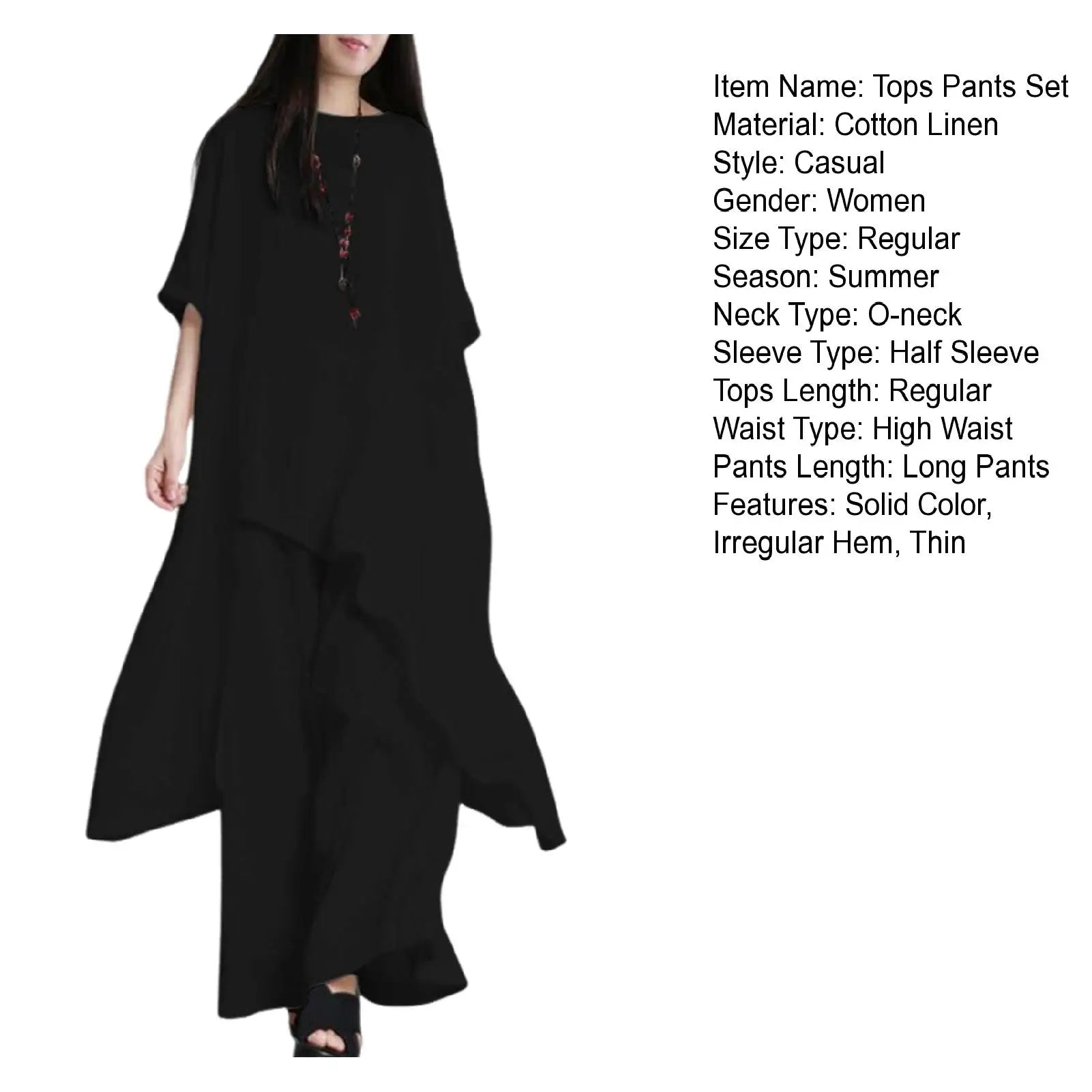 Simple Women Tops Pants Set Cotton Blend Short Sleeve Breathable Elastic Waist Outfit Suit  T-shirt Pants Set Comfy
