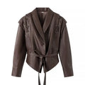 Oligai Spring Women's Casual Faux Leather Jacket Coat for 2025 Stunning PU Jacket Blouse for High Street