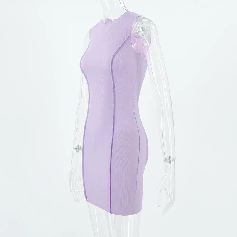 Sleeveless Bodycon Mini Dress Woman Slim Fashion Sexy Solid Vintage Party Evening Beach Kpop Cheap Clothes Short Dresses Women