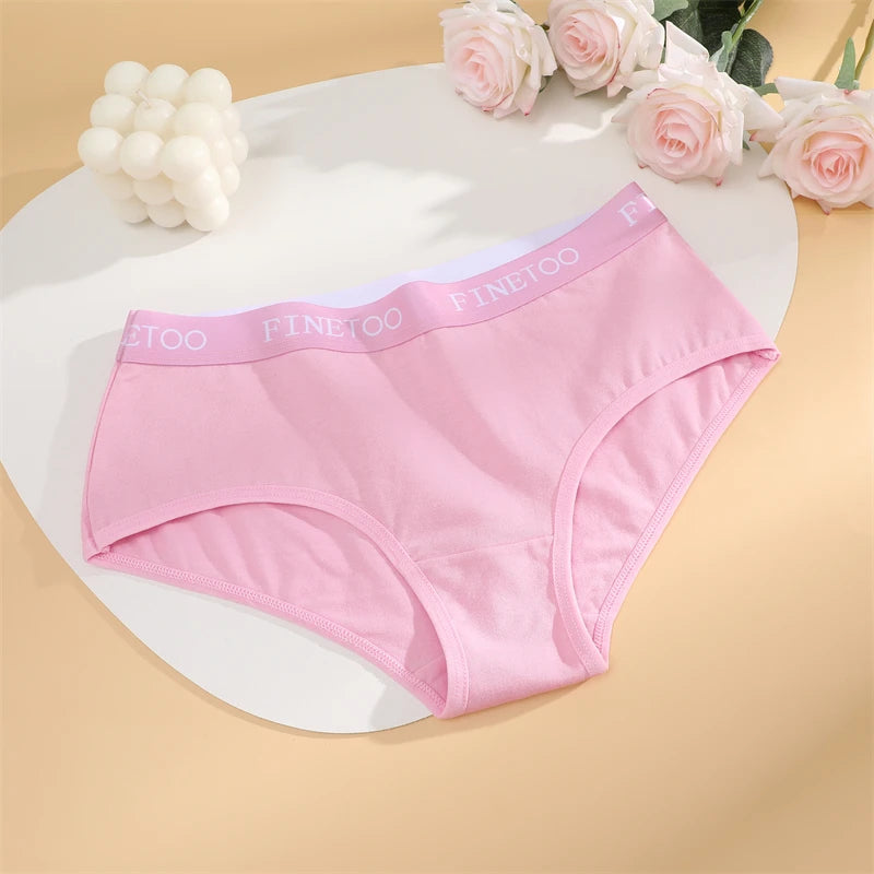 5Pcs/Set Women Cotton Panties Female Middle Waist Sexy Panties Seamless S-XL Underwear Solid Color Bikini Girls Intimates Briefs