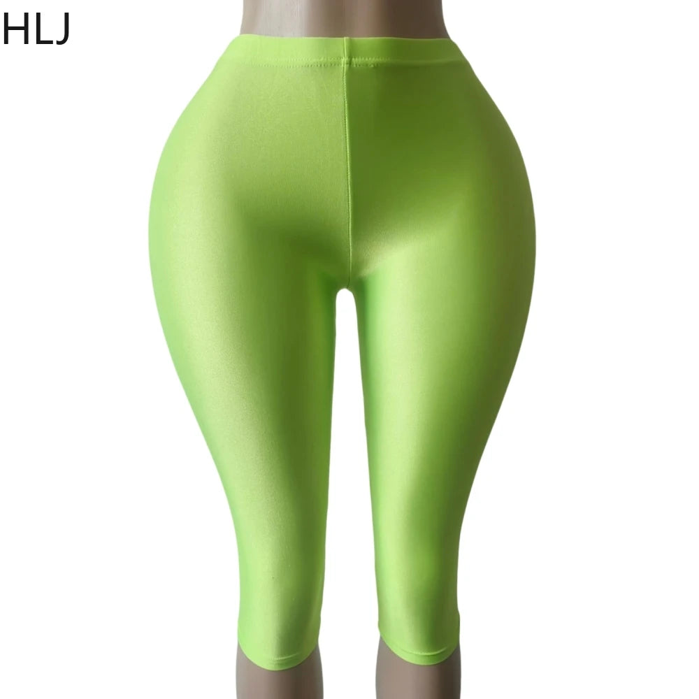 HLJ Trend American Retro Print Tshirts Two Piece Sets Women O Neck Short Sleeve Loose Top+Skinny Pants Outfit Fashion Streetwear