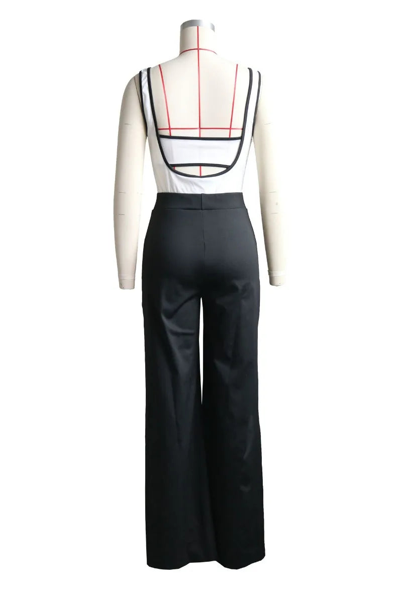 Elegant 2 Piece Sets for Women Summer Outfits Sexy Halter Tube Crop Tops Bodycon Flare Pants Set Vacation Jumpsuits Club Outfits