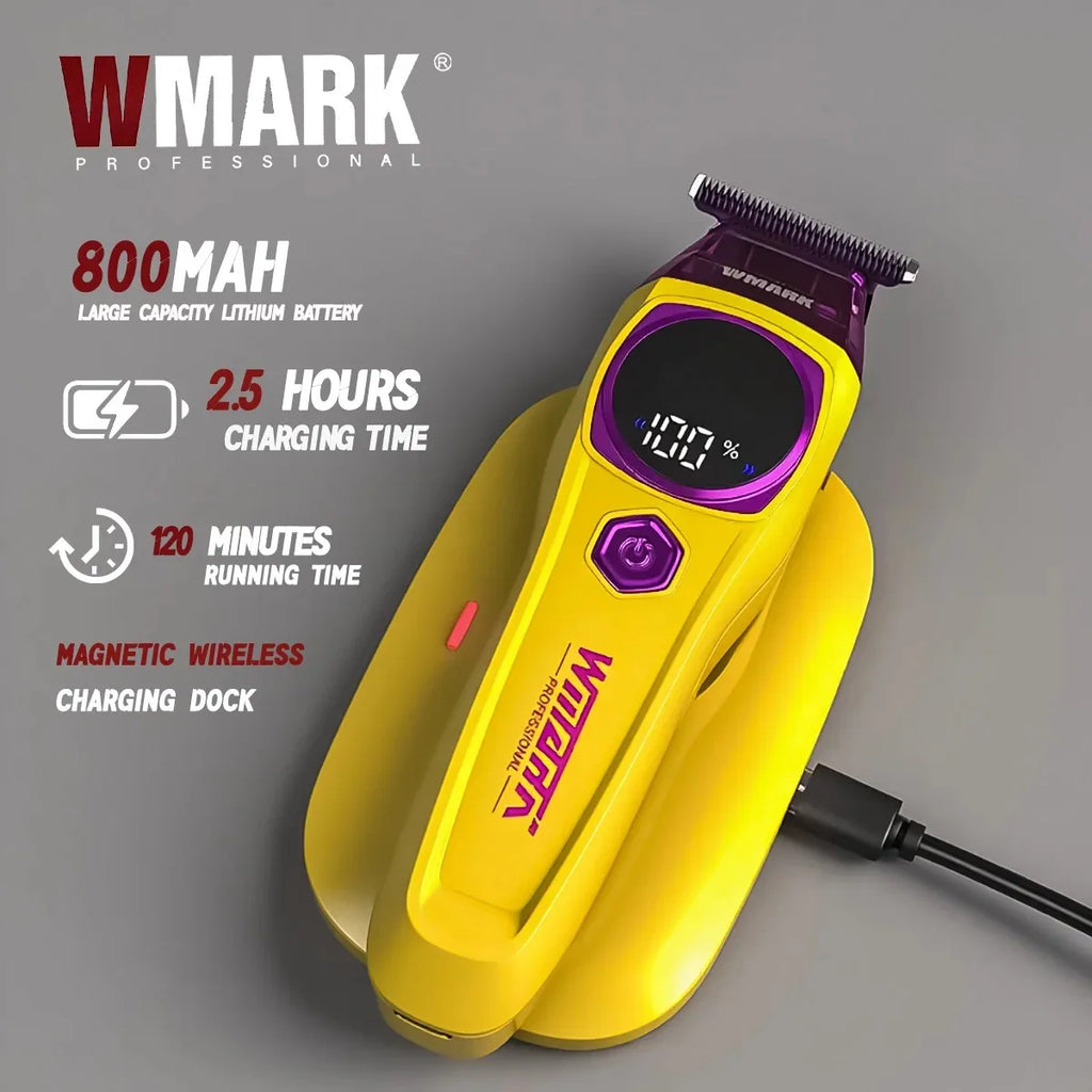 WMARK Hair Trimmer Professional Hair Clipper Adjustable Haircut Machine Cordless Barber DLC Blade LED Trimmer for Men NG-8204