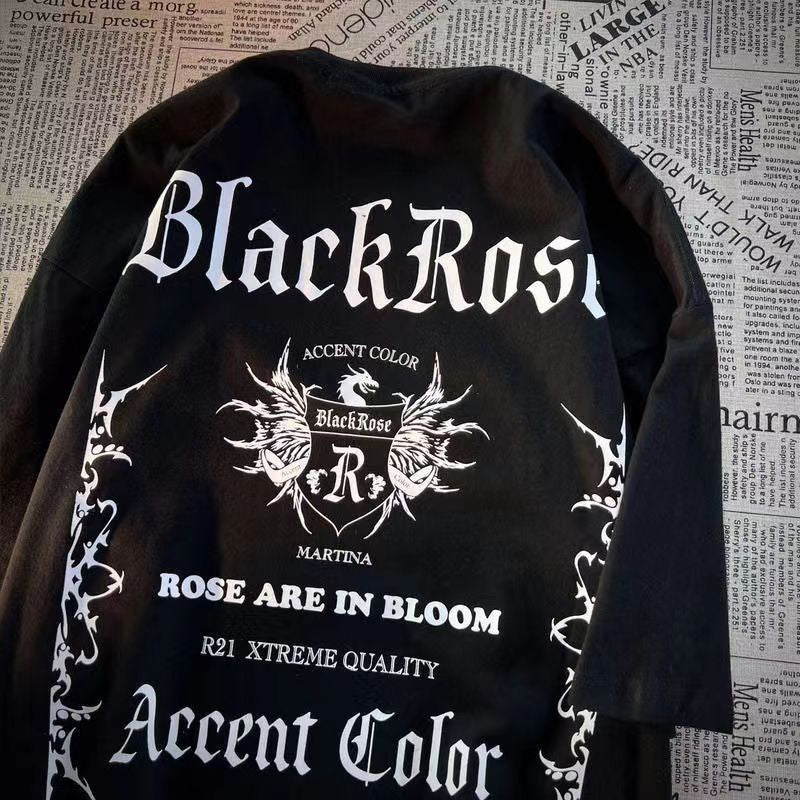 American Version Vintage Fashion Letter Printing Couple T-shirt Baju Vintage Plus Size Lengan Pendek Clothes Loose Shirt Top