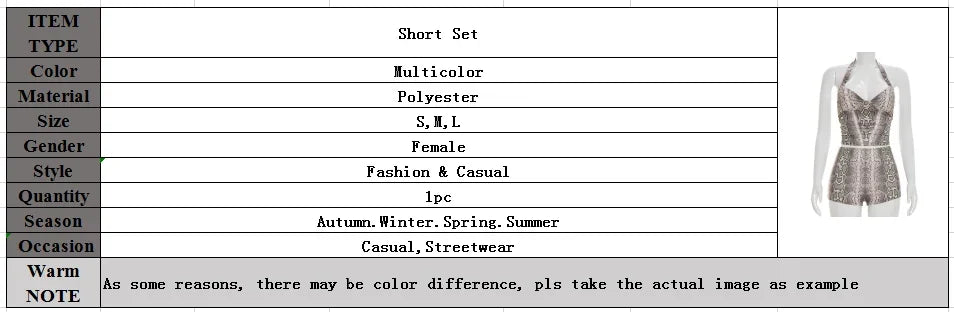Sexy 2 Piece Short Sets Women Animal Print Summer Club Party Outfit Halter Backless Crop Top Shorts Two Piece Matching Set Gift