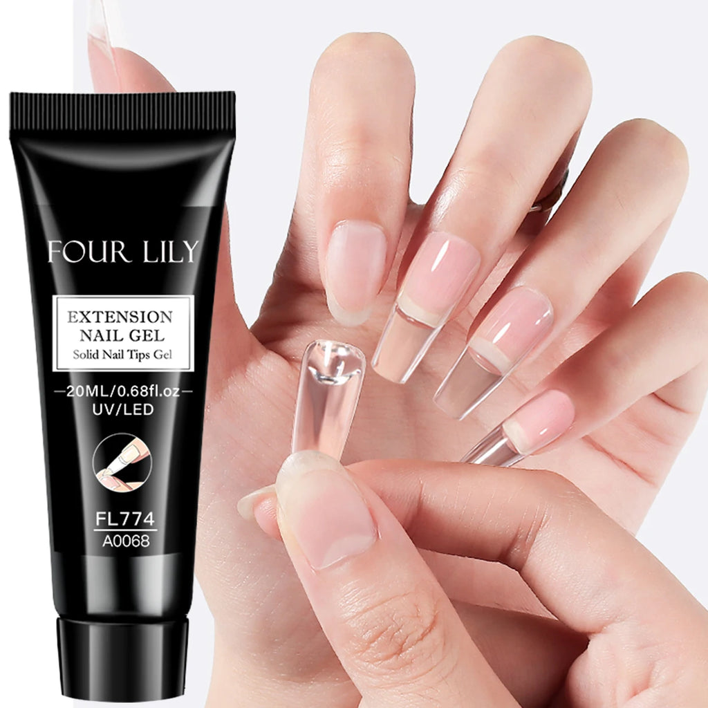 20ml Solid Nail Nail Tips Gel for Press On Nails, Adhesive 3 in 1 Nail Gel for Fake Nails, Super Strong Acrylic Nail Gel
