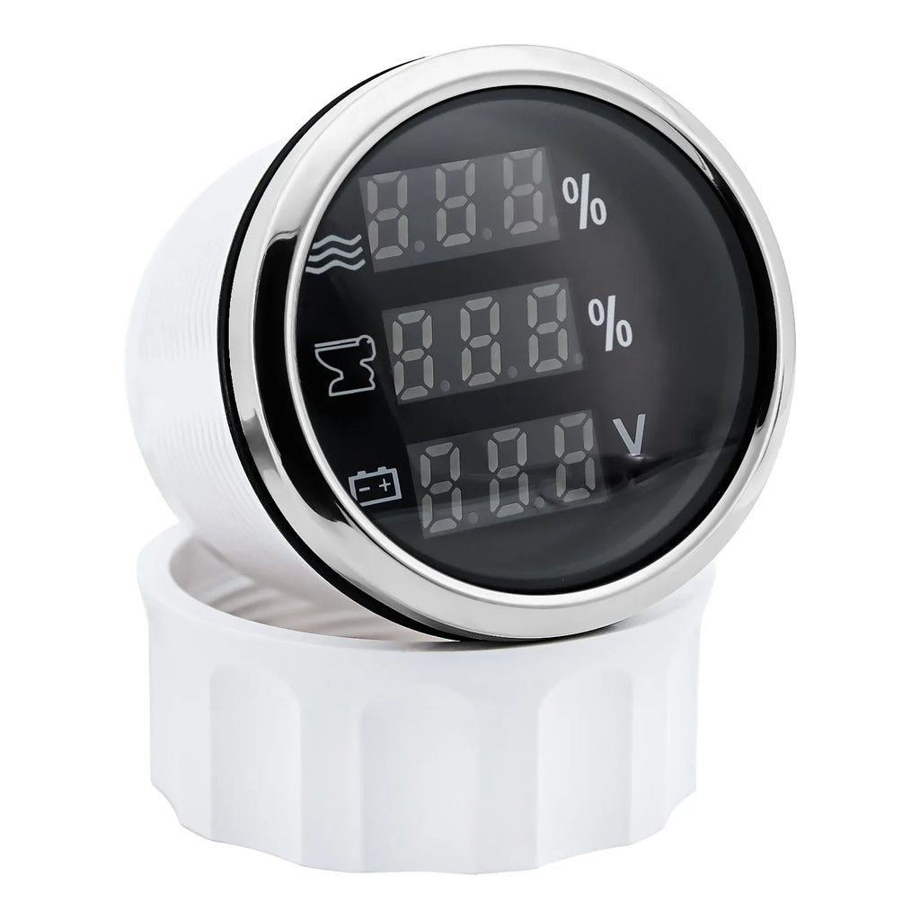 Red LED Digital 52mm 3In1 Gauge 0-190ohm Water Level Indicator+Sewage Level Gauge+Voltmeter for Water Waste Level Sensor Custom