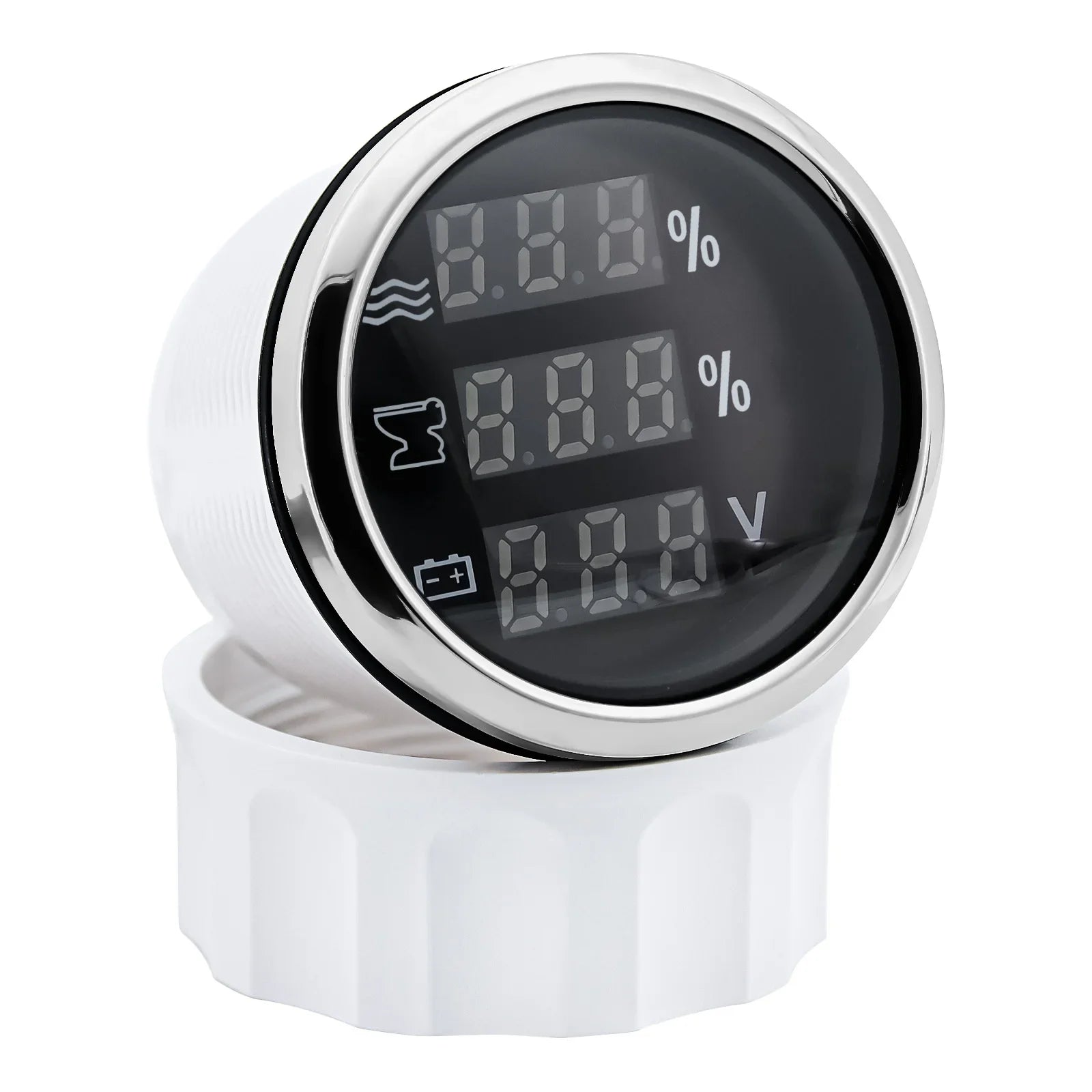 Red LED Digital 52mm 3In1 Gauge 0-190ohm Water Level Indicator+Sewage Level Gauge+Voltmeter for Water Waste Level Sensor Custom