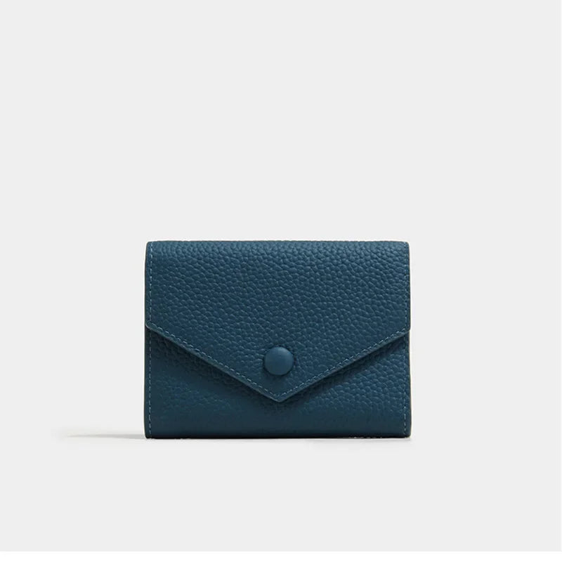 New PU Leather Small For Women Wallet Luxury Envelope Card Holder Brand Designer Multipurpose Zip Coin Cowhide Short Purse 2026