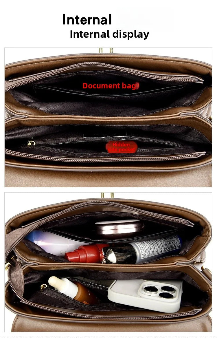 Fashionable Urban Women's Handbag 2025 Spring Season PU Material Medium Size Zipper Opening Soft Tote Bag Single Shoulder Bag