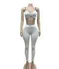 Sexy Two Piece Set Women Moon Tank Top Pants Ins High Street Summer Black Versatile Waist Slim Fit Outfit