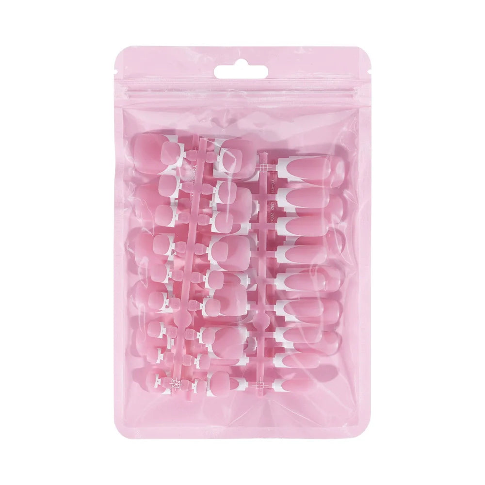 60PCS/box High Quality Nail Art Tips Toe Press On Nails White Black Pink Blue French Tips False Nails Tip Fake Nails Short