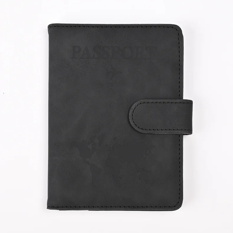 Women Men Travel Passport Holder Cover Case PU Leather Credit ID Card Holder Case Ticket Protective Wallet Bags