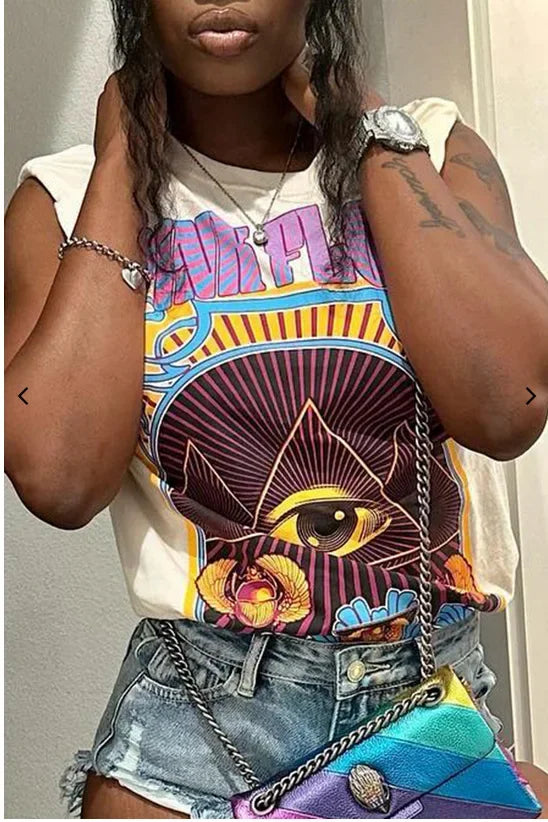 HLJ&GG Fashion Y2K Trend Streetwear Women Pattern Printing Round Neck Short Sleeve Slim Tshirts Summer New Hot Girl Hip Hop Tops