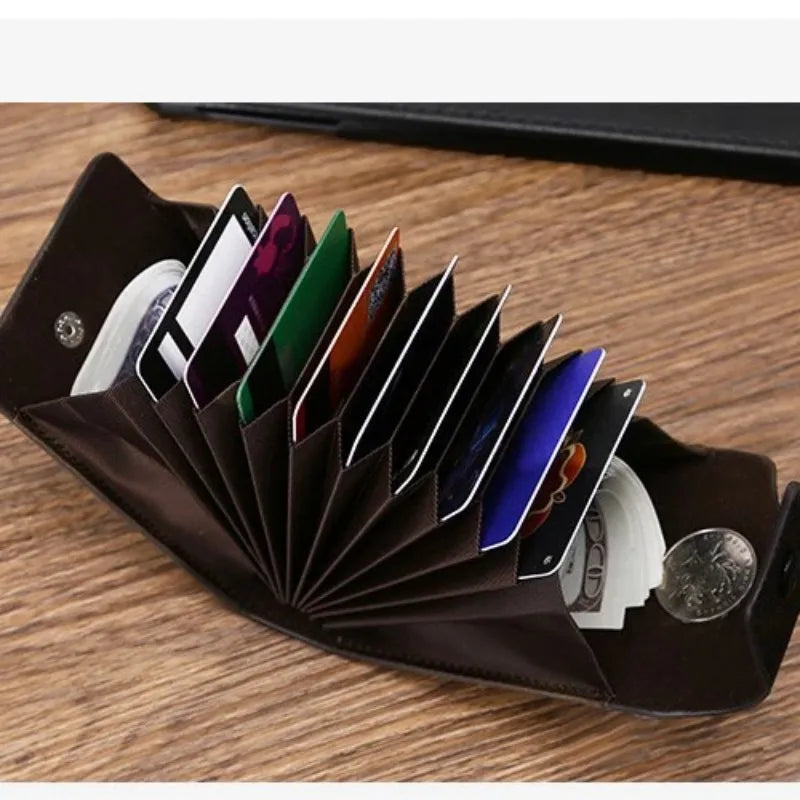 New PU Leather Men Wallet Credit Cards Bank Card Change Holder Fashion Casual Business Mini Multifunctional Buckle Purse Pocket
