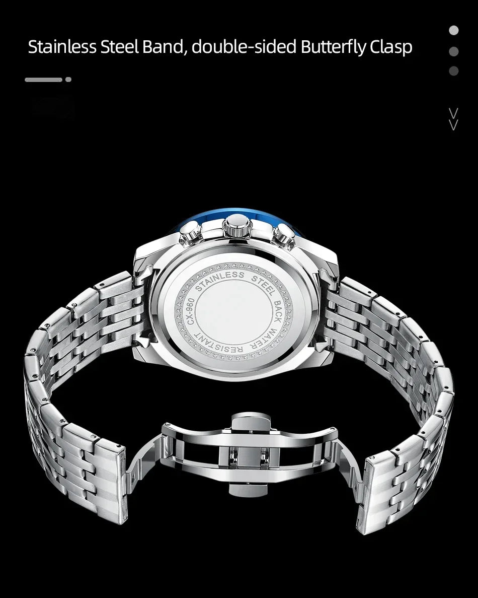 CHENXI Top Luxury Brand Men's Quartz Watch Series Waterproof Stainless Steel Elegant Wristwatch Classic Design for Gentlemen