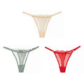 Women's Lace Mesh G-string Sexy Panties Low Waist Underwear Thongs Lingerie Femme Hollow Out Perspective Fashion Panties