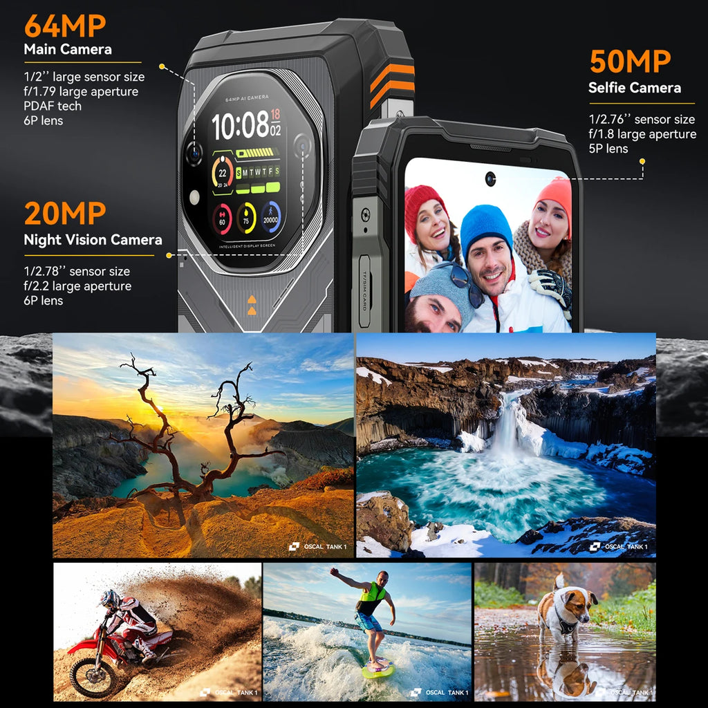 Blackview OSCAL TANK 1 5G Rugged Smartphone,20000mAh/55W, 6,78" FHD+ 120Hz Display, MTK7050,Android Camera,IP68/IP69K/GPS/NFC