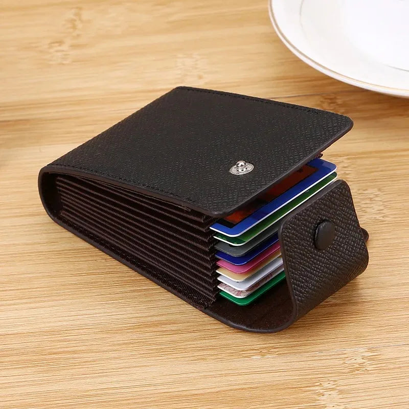 New PU Leather Men Wallet Credit Cards Bank Card Change Holder Fashion Casual Business Mini Multifunctional Buckle Purse Pocket