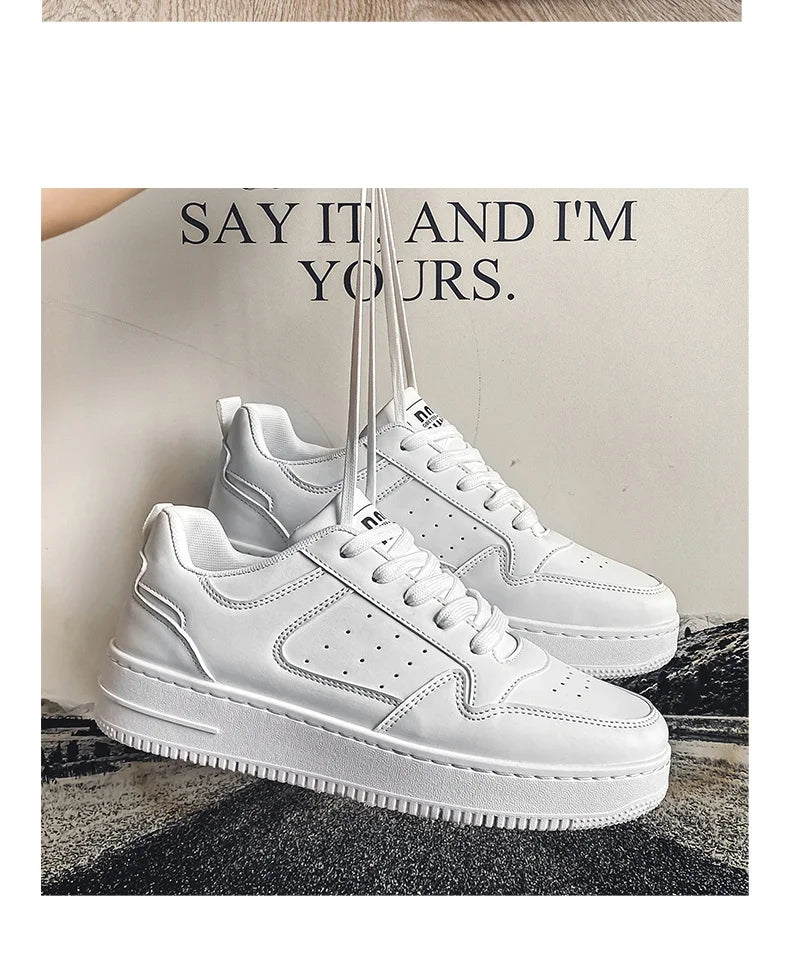 Men's New Breathable Sneakers, Versatile Thick-Soled White Sneakers, Sports Casual Sneakers, Running Shoes