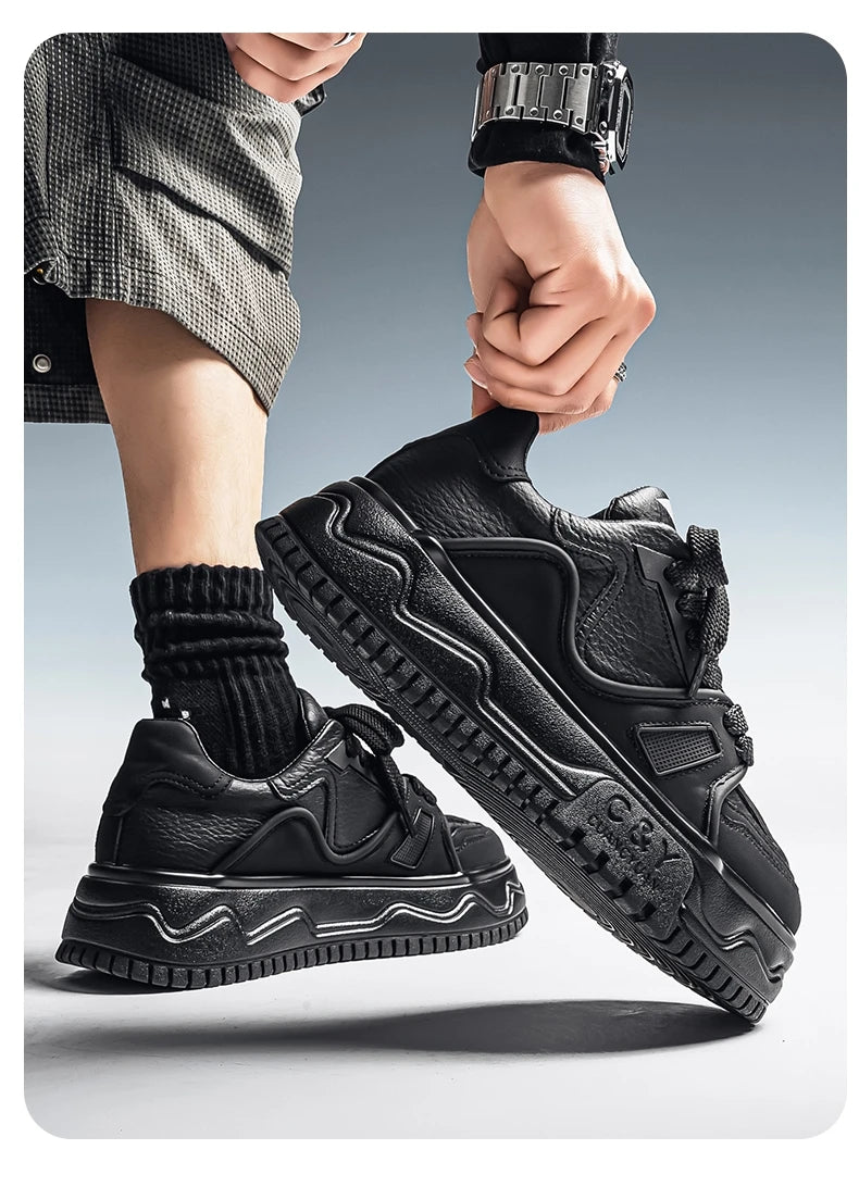Fashionable Durable Men's Sneakers Casual Sport Shoes Trendy Stream Trudging Shoes Wear-resistant Cotton Ultra-soft Leather
