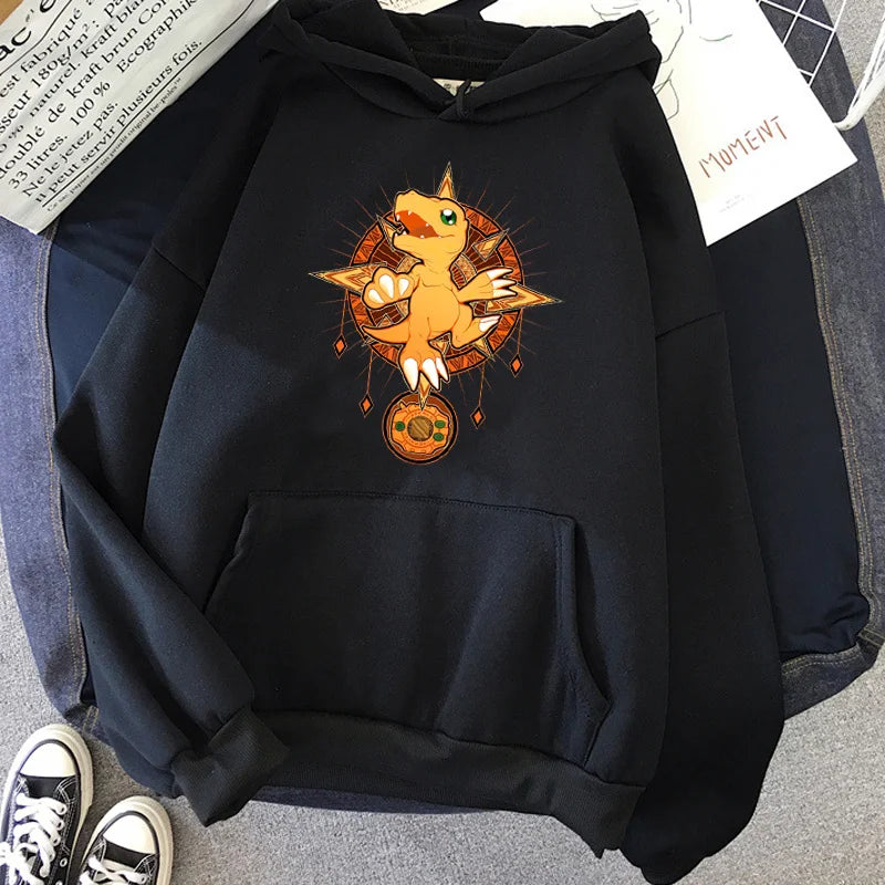digimon hoodies men Korean style y2k aesthetic harajuku anime tracksuit Hooded Shirt man gothic clothes
