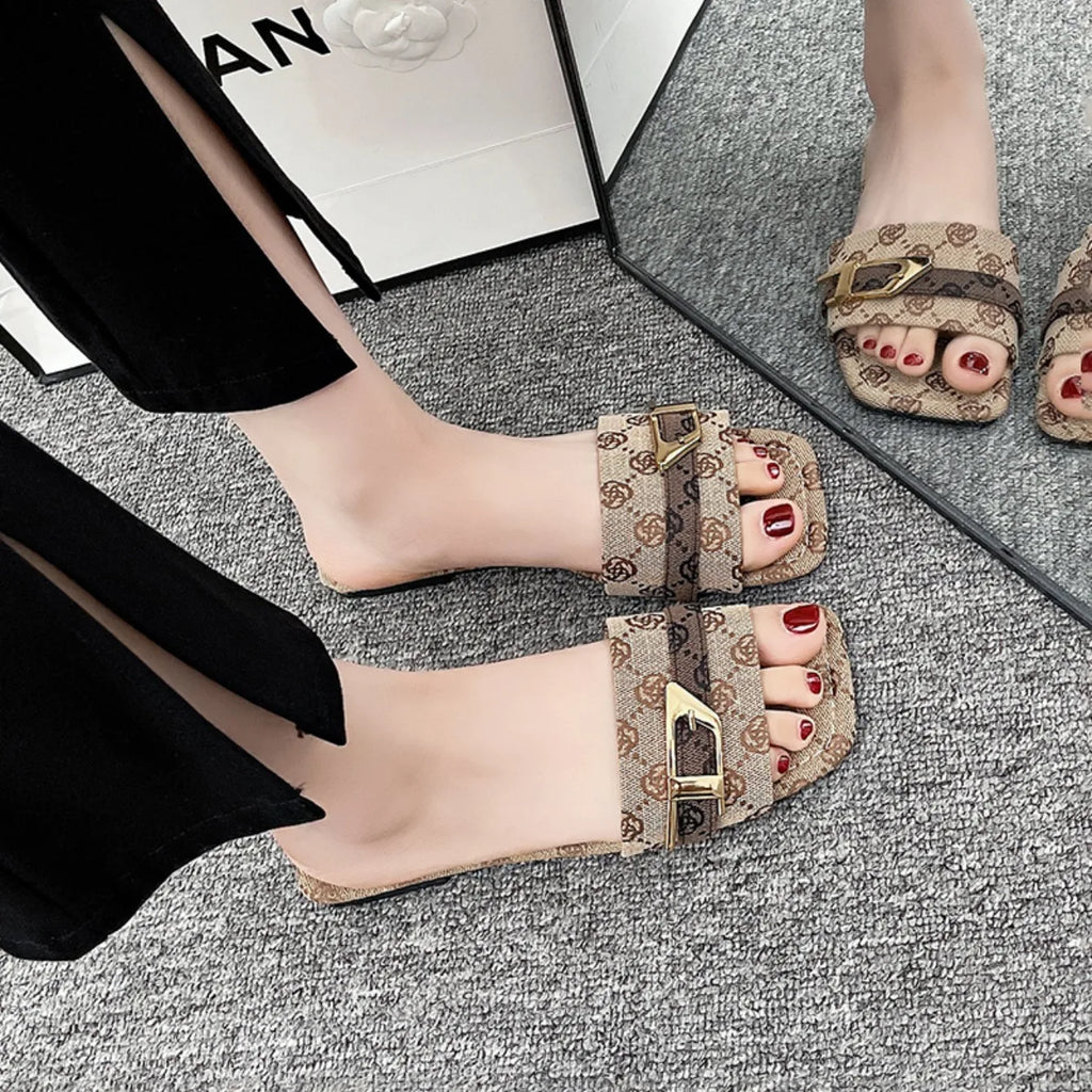 Women Denim Slippers Flat Peep Toe Sandals Ladies Casual Beach Slippers Female Luxury Flat Lightweight Shoes Woman Slides Women