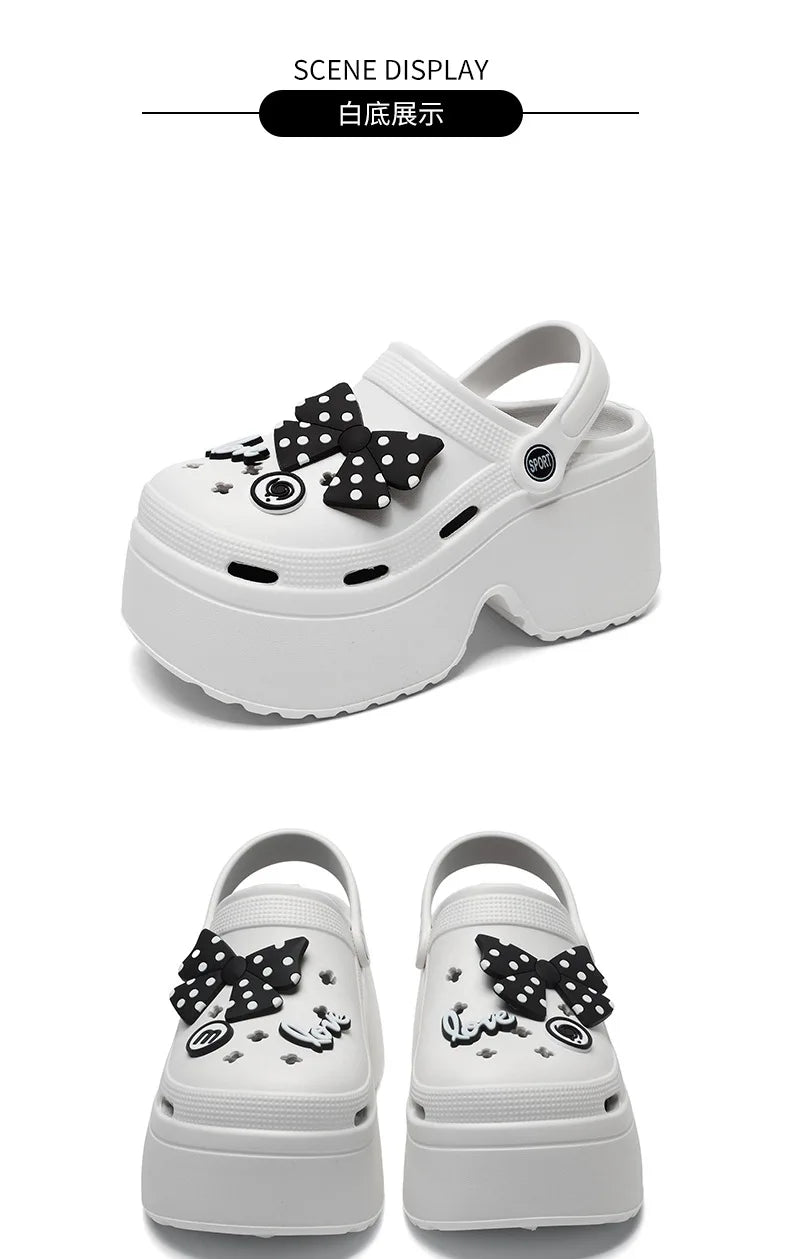 Women Chunky Platform Sandals New Summer Soft Thick Sole Diy Clogs Garden Shoes Woman Closed Toe Non-Slip Beach Slides Sandals