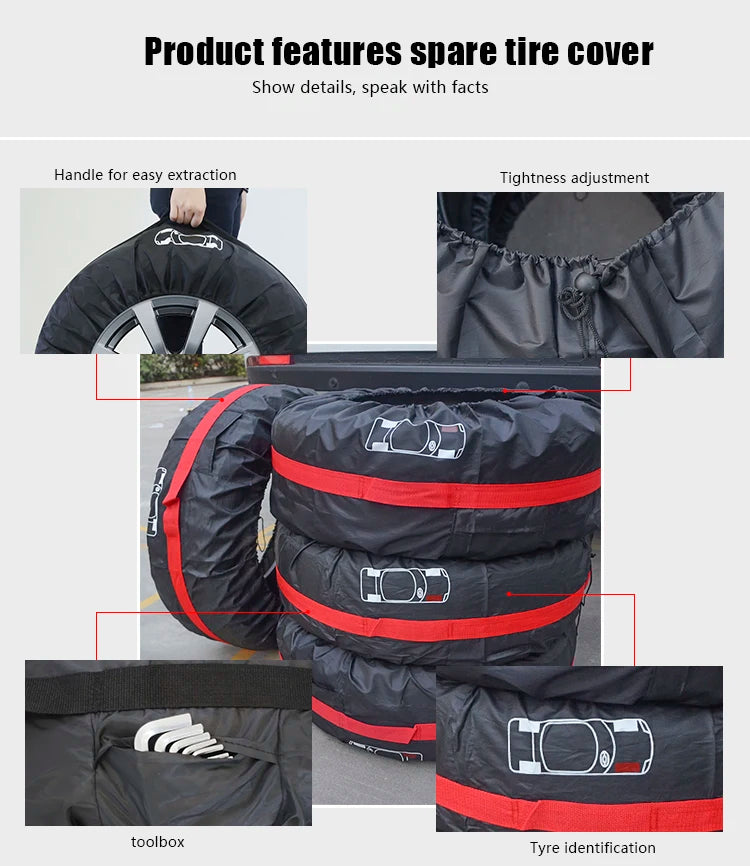 Tire Storage Bags Dustproof Waterproof S/L Universal Car Spare Cover Case Polyester Vehicle Wheel Protector Portable Wheel Bags