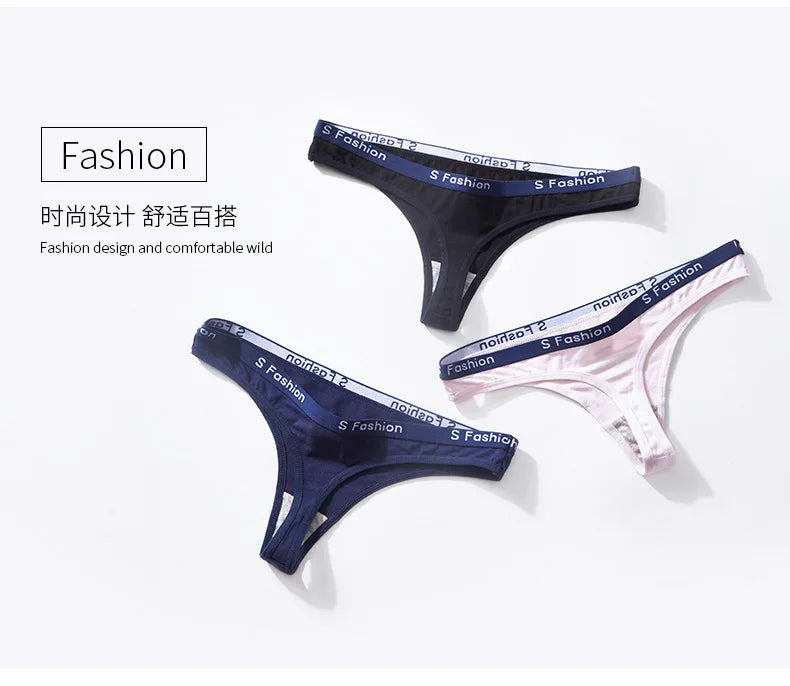 T-back Thongs Women Sexy Mini Briefs Seamless Underwear Low Rise G-string Cotton Underpants Breathable Lingerie Bikini Trunks