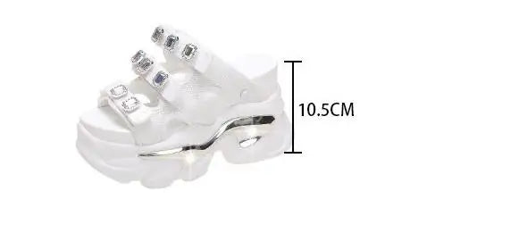 Summer Women Slippers Flip-Flops Ladies Beach Bling Chunky Shoes Wedge Heels Outside Sandals Woman High Platform Slippers 10.5CM