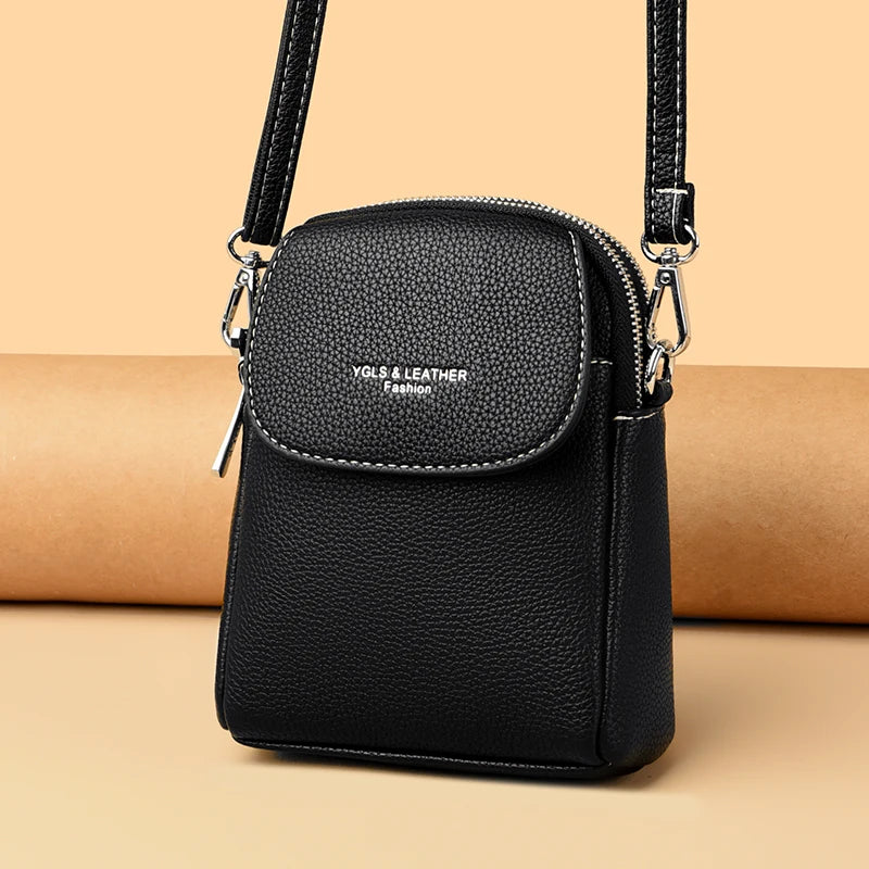 Luxury Leather Women Purse Fashion Female Handbag Brand Designer Shoulder Crossbody Bag High Quality Mobile Phone Bag Wallet