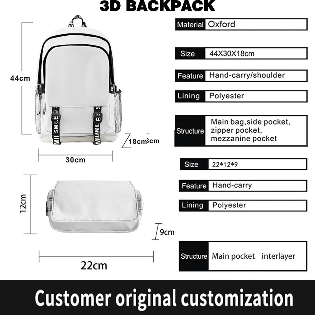 Classic Popular Geometry Dash Student School Bags Unisex 3D Printed Oxford Waterproof Notebook multifunction Travel Backpacks