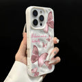 Luxury Butterfly Pattern Candy Color Phone Case For iPhone 17 Pro Max 16 17 14 13 Pro Max 13 12 11 Plus ShockProof Fashion Cover