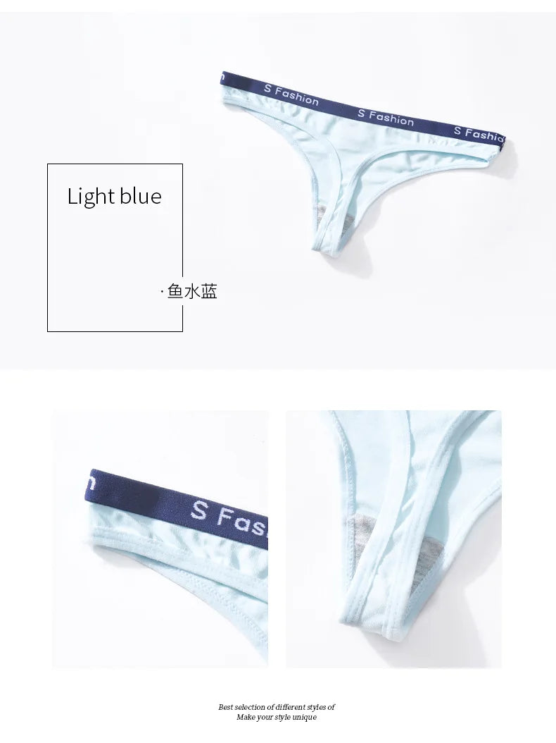 T-back Thongs Women Sexy Mini Briefs Seamless Underwear Low Rise G-string Cotton Underpants Breathable Lingerie Bikini Trunks