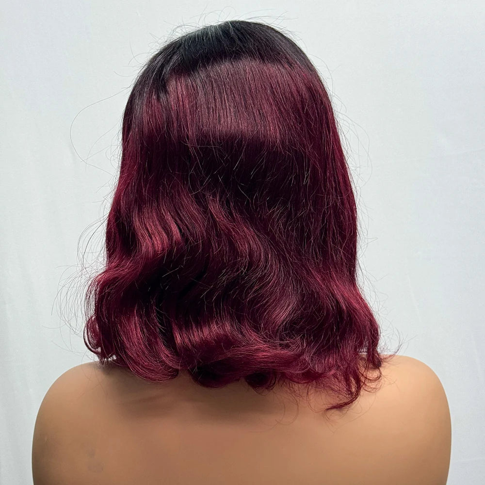 230% Density Body Wave Big Wavy Curly Human Hair Wig 12 Inches 12A Hair 4x4 Transparent Lace Front Human Hair Wig Full End