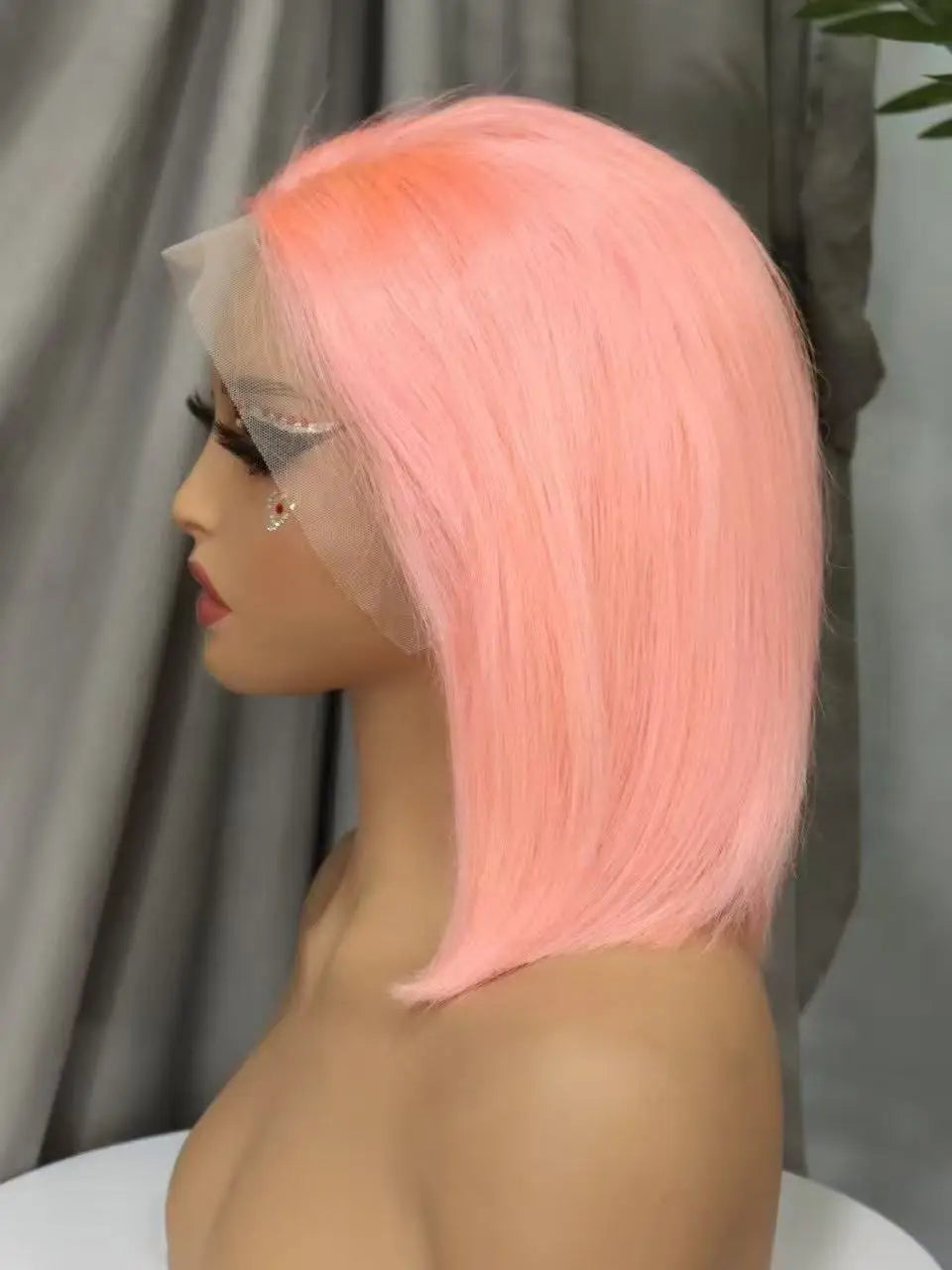 Pink Bob Wig Human Hair Wigs 250% 13x4 Transparent Lace Front Double Drawn Bone Straight Colored Bob Wigs for Black Women