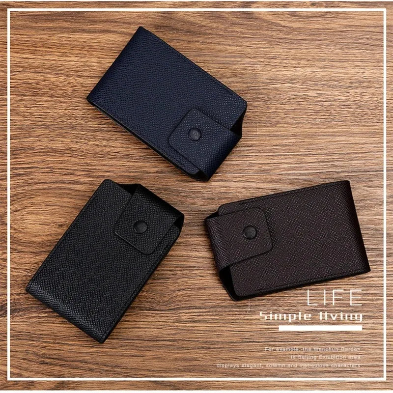 New PU Leather Men Wallet Credit Cards Bank Card Change Holder Fashion Casual Business Mini Multifunctional Buckle Purse Pocket