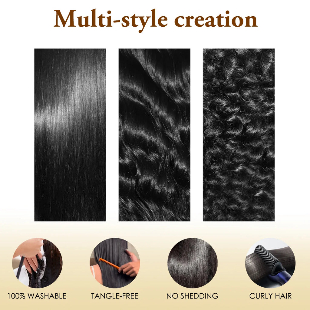 36 38 Inch Straight Bundles Real Human Hair Brazilian Virgin Hair 1 3 4 Pcs Raw Remy Hair Bundles Extensions Natural Black Color